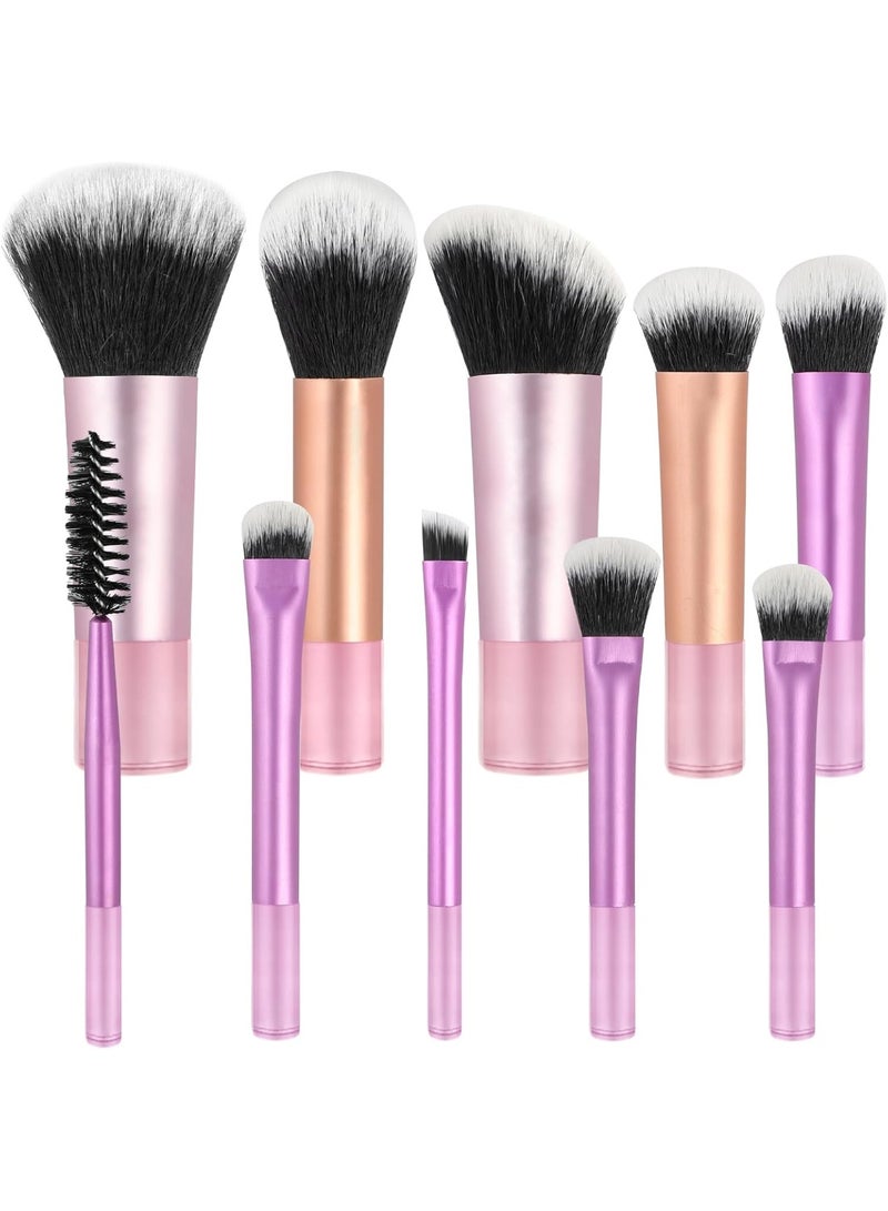 OFFCUP 10pcs Travel Fantasy Mini Brush Kit, Makeup Brushes with Cosmetic Bag for Eyeshadow, Highlight, Contour, Powder and Concealer, Soft Synthetic Bristles, Cruelty-Free, Travel Brushes - Image 1